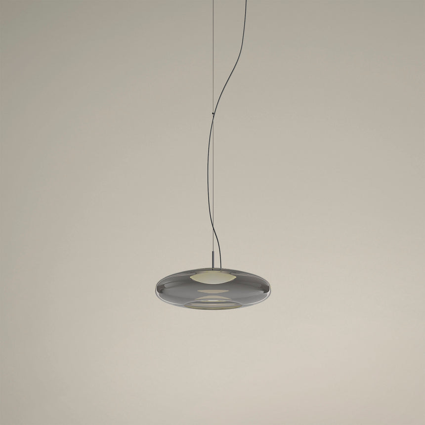 LedsC4 Lámpara de techo colgante Plat Recessed LED Switch fumé Phase-Cut 00-8405-05-12