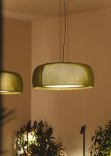 LedsC4 Lámpara de techo colgante Gong LED Phase Cut verde Ral 6003 l verde 129 00-8953-U1-J4