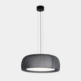 LedsC4 Colgante Gong LED 25.6 2700K Dali-2 Negro Teixit Textil Gris 1166Lm 00-8976-60-I9