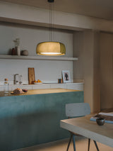LedsC4 Hanging ceiling lamp Gong LED DALI-2 green Ral 6003 l green 00-8978-U1-J4