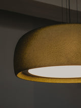 LedsC4 Hanging ceiling lamp Gong LED DALI-2 green Ral 6003 l green 00-8978-U1-J4