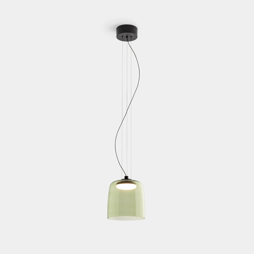 LedsC4 Lámpara de techo colgante Levels 1 luz Ø22cm LED 19 Phase Cut negro 00-A024-05-08