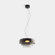 Lámpara de techo colgante LedsC4 Levels LED 3 luces negro fumé CCT regulable 00-A041-05-12