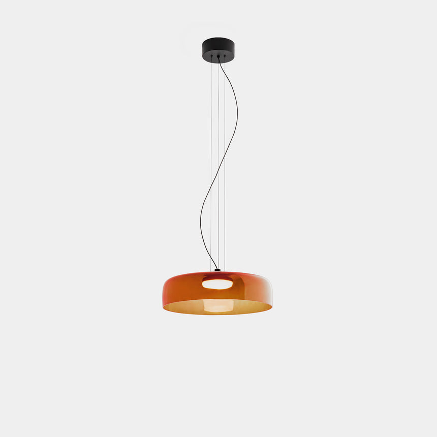 LedsC4 Lámpara de techo colgante Levels 1 luz Ø42cm LED 19 Casambi negro 00-A050-05-15