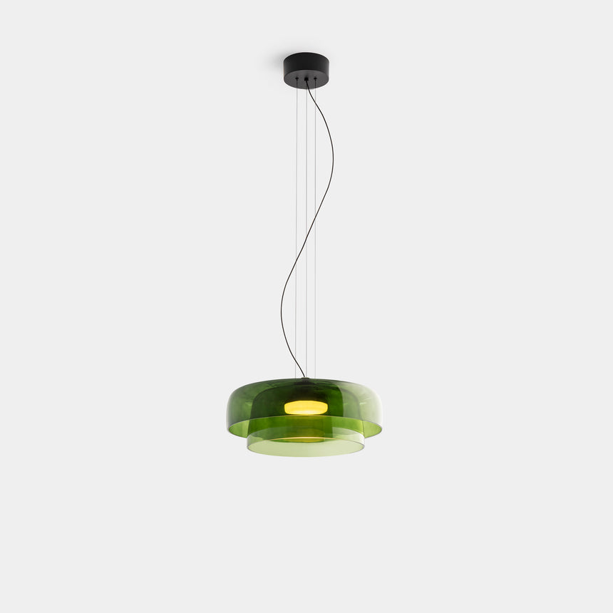 LedsC4 Lámpara de techo colgante Levels 2 luces Ø42cm + Ø32cm LED 19 Casambi Neg 00-A052-05-08