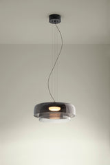 LedsC4 Lámpara de techo colgante Levels 2 luces Ø42cm + Ø32cm LED 19 Casambi Neg 00-A052-05-12
