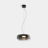 LedsC4 Lámpara de techo colgante Levels 2 luces Ø42cm + Ø32cm LED 19 Casambi Neg 00-A052-05-12
