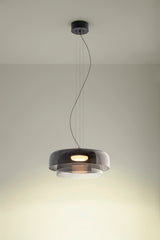 LedsC4 Lámpara de techo colgante Levels 2 luces Ø42cm + Ø32cm LED 19 Casambi Neg 00-A052-05-12