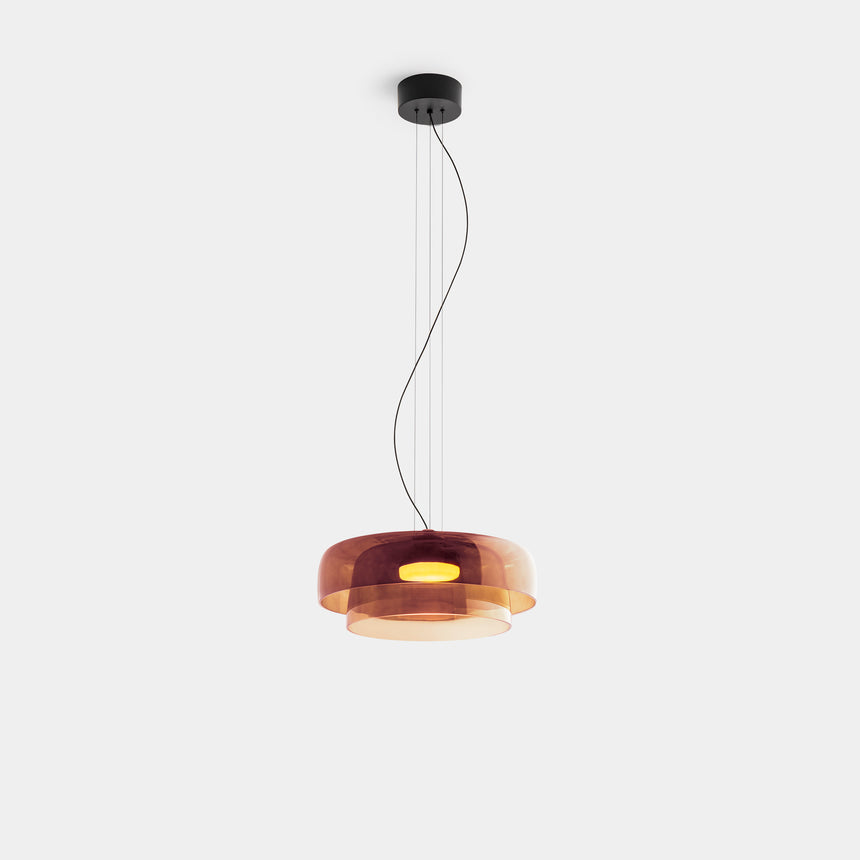 LedsC4 Lámpara de techo colgante Levels 2 luces Ø42cm + Ø32cm LED 19 Casambi Neg 00-A052-05-15