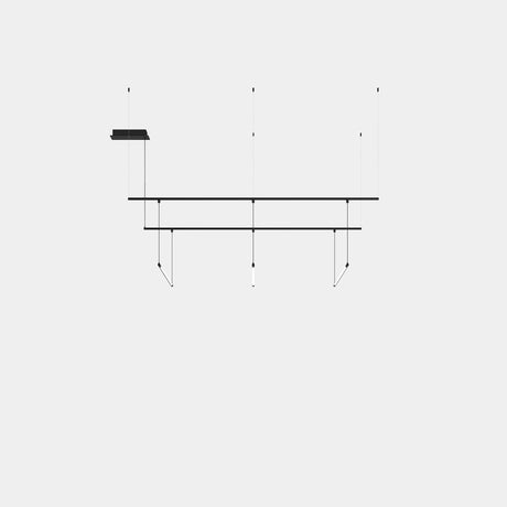 Lámpara de techo colgante LedsC4 Tubs Modular Pendant Track with 3 Lineal LED 00-A100-05-M1