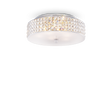 Plafón de techo Ideal Lux Roma cromo cristal y cerámica 6 luces 240W Ø40cm 000657