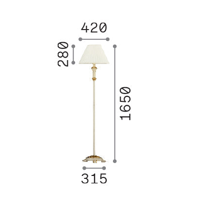 Lámpara de pie Ideal Lux Firenze tela 165cm E27 blanco — ref. 002880 (2)