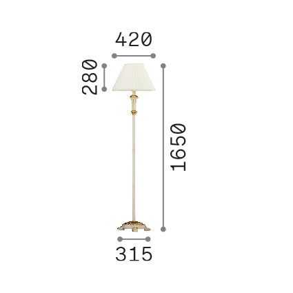 Lámpara de pie Ideal Lux Firenze tela 165cm E27 blanco — ref. 002880 (2)
