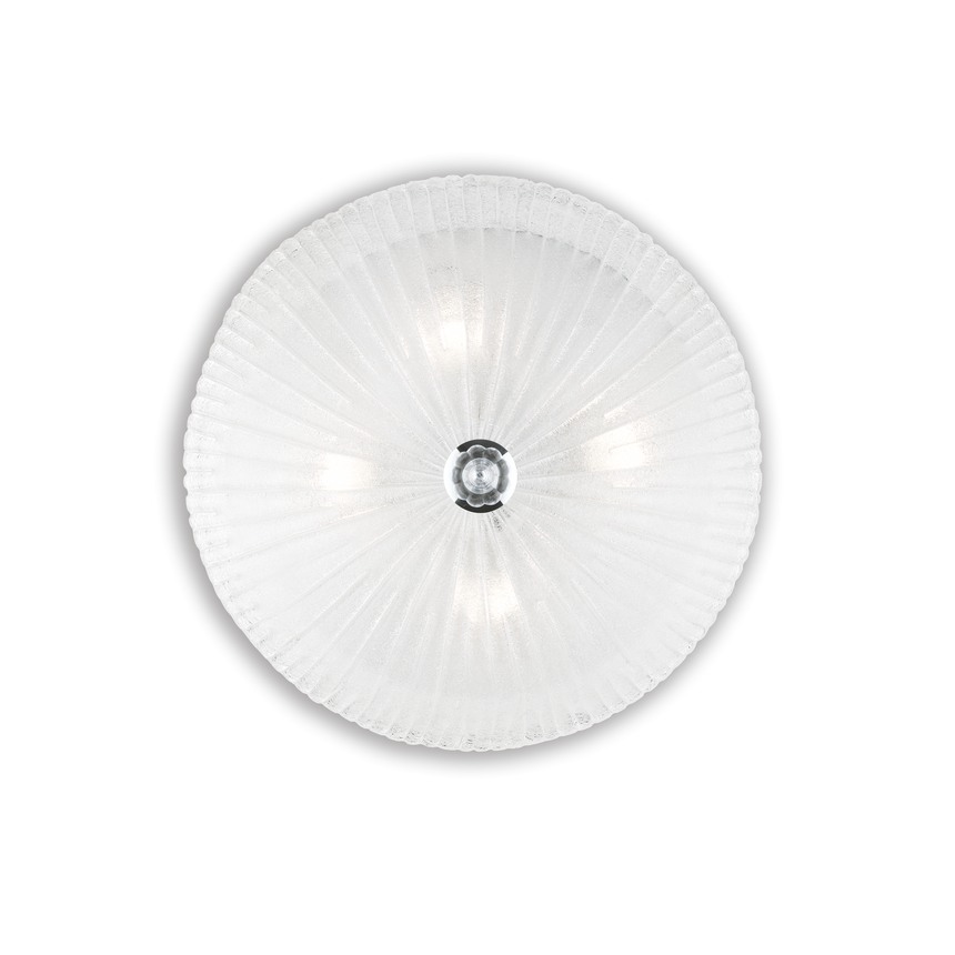Plafón de techo Ideal Lux Shell transparente cristal 4 luces 240W Ø50cm 008615