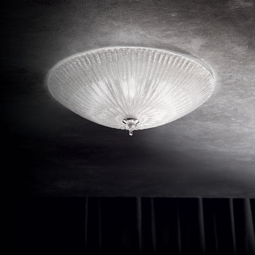 Plafón de techo Ideal Lux Shell cristal 6 luces Ø60cm E27 transparente — ref. 008622 (2)