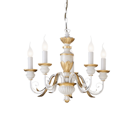 Lámpara colgante Ideal Lux Firenze blanco 5 luces 200W Ø55cm 012865
