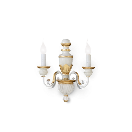 Aplique de pared Ideal Lux Firenze blanco 2 luces 80W Ø33cm 012902