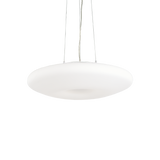 Lámpara colgante Ideal Lux Glory blanco cristal 5 luces 300W Ø60cm 019741