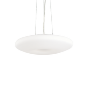 Lámpara colgante Ideal Lux Glory blanco cristal 5 luces Ø60cm 019741