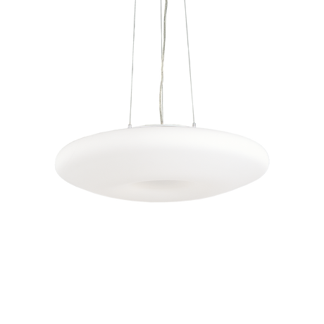 Lámpara colgante Ideal Lux Glory blanco cristal 5 luces 300W Ø60cm 019741