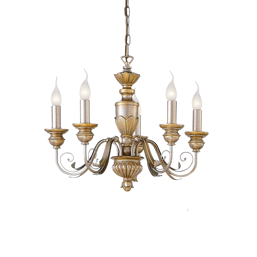 Lámpara colgante Ideal Lux Firenze dorado 5 luces 200W Ø55cm 020822