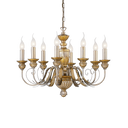 Lámpara colgante Ideal Lux Firenze 8 luces Ø64cm E14 dorado — ref. 020839 (1)