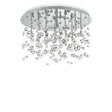 Plafón de techo Ideal Lux Neve cromo cristal 8 luces 320W Ø40,5cm 022222