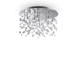 Plafón de techo Ideal Lux Neve cromo cristal 12 luces 480W Ø63cm 022239