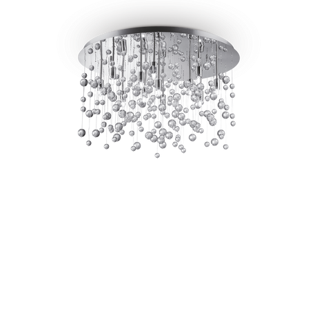 Plafón de techo Ideal Lux Neve cromo cristal 12 luces 480W Ø63cm 022239