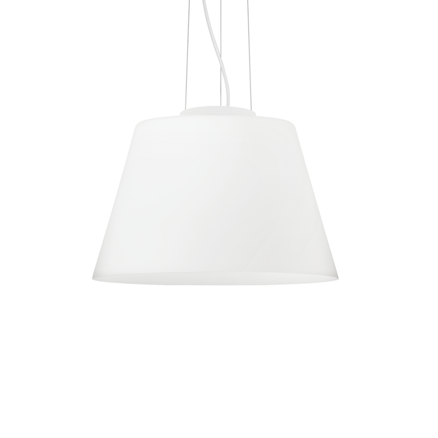 Lámpara colgante Ideal Lux Cylinder blanco cristal 60W Ø40,5cm 025438