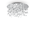 Plafón de techo Ideal Lux Neve cromo cristal 15 luces 600W Ø80cm 030784