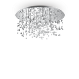 Plafón de techo Ideal Lux Neve cromo cristal 15 luces 600W Ø80cm 030784