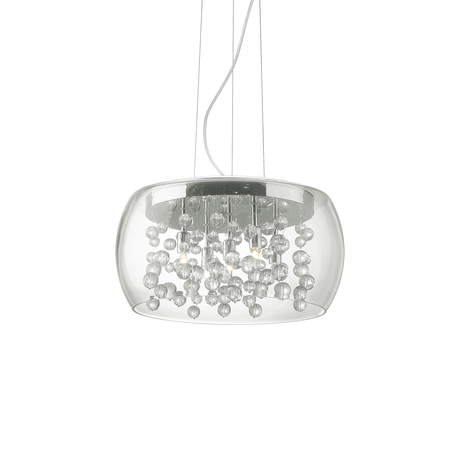 Lámpara colgante Ideal Lux Audi-80 transparente cristal 5 luces 200W Ø40cm 031743
