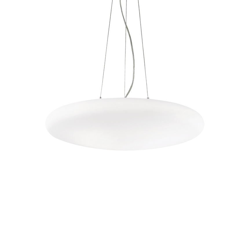 Lámpara colgante Ideal Lux Smarties blanco cristal 5 luces 210W Ø60cm 031996