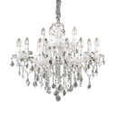 Lámpara colgante Ideal Lux Florian cristal y cerámica 12 luces 480W Ø72cm cromo — ref. 035604 (1)