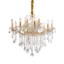 Lámpara colgante Ideal Lux Florian dorado cristal y cerámica 12 luces 480W Ø72cm 035611