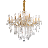 Lámpara colgante Ideal Lux Florian dorado cristal y cerámica 12 luces 480W Ø72cm 035611