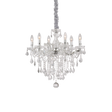 Lámpara colgante Ideal Lux Florian cromo cristal y cerámica 6 luces 240W Ø60cm 035628