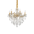 Lámpara colgante Ideal Lux Florian dorado cristal y cerámica 6 luces 240W Ø60cm 035635