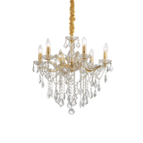 Lámpara colgante Ideal Lux Florian dorado cristal y cerámica 6 luces 240W Ø60cm 035635