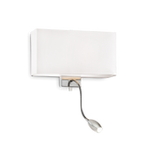 Aplique de pared Ideal Lux Hotel blanco tela 2 luces Ø32cm 035949