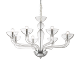 Lámpara colgante Ideal Lux Casanova transparente cristal 8 luces 320W Ø88cm 044255