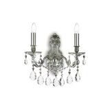 Aplique de pared Ideal Lux Gioconda plata cristal y cerámica 2 luces 80W Ø31cm 044910