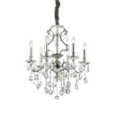 Lámpara colgante Ideal Lux Gioconda plata cristal y cerámica 6 luces Ø62cm 044927
