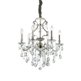 Lámpara colgante Ideal Lux Gioconda plata cristal y cerámica 6 luces 240W Ø62cm 044927