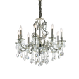 Lámpara colgante Ideal Lux Gioconda plata cristal y cerámica 8 luces 320W Ø73cm 044934