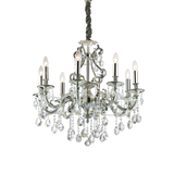 Lámpara colgante Ideal Lux Gioconda plata cristal y cerámica 8 luces 320W Ø73cm 044934