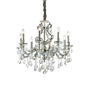 Lámpara colgante Ideal Lux Gioconda cristal y cerámica 8 luces Ø73cm E14 plata — ref. 044934 (1)