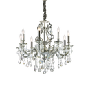 Lámpara colgante Ideal Lux Gioconda cristal y cerámica 8 luces Ø73cm E14 plata — ref. 044934 (1)