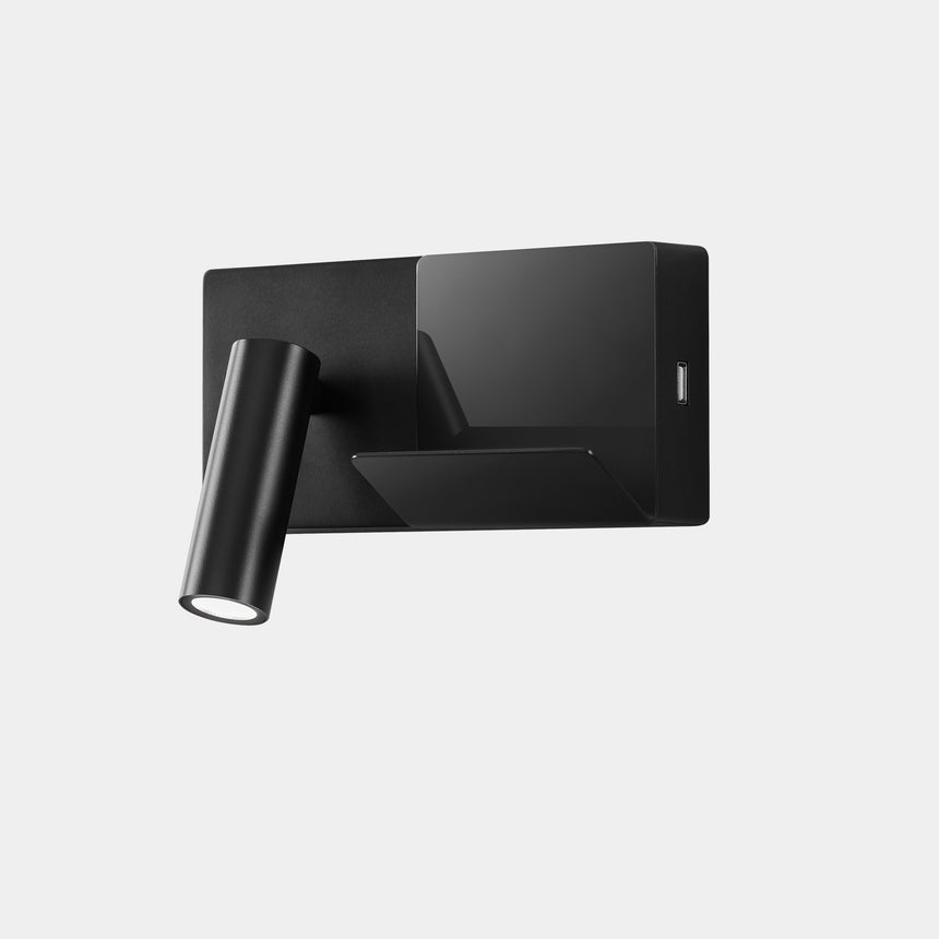LedsC4 Aplique de pared luz de lectura E-Lamp Mini LED 2700K Negro 05-8329-05-EV